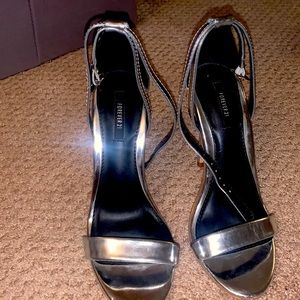 Forever 21 metallic silver heels!